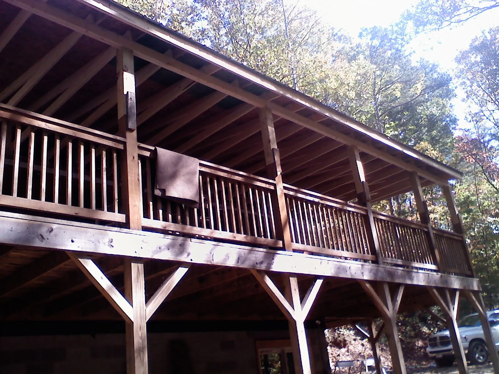 Timber framing under a new elevated porch and deck — Roof Leak Repair in Athena by Roofing Brothers